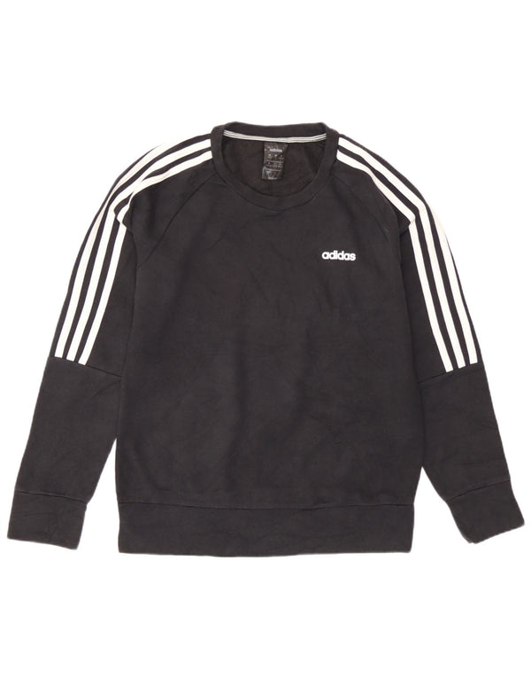 Adidas Womens Sweatshirt Jumper UK 8/10 Small Black Cotton