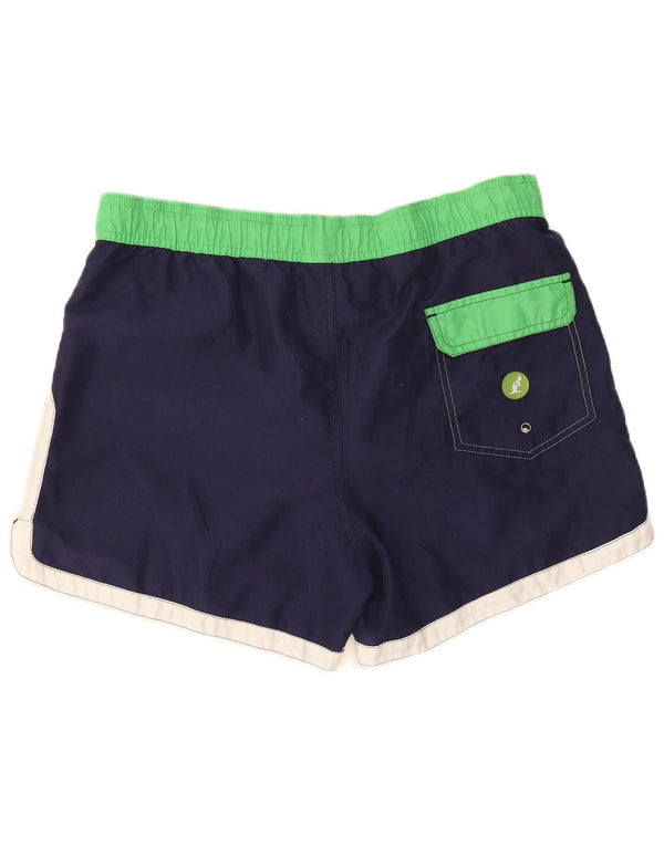 AUSTRALIAN L'ALPINA Mens Swimming Shorts IT 50 Medium Navy Blue Colourblock