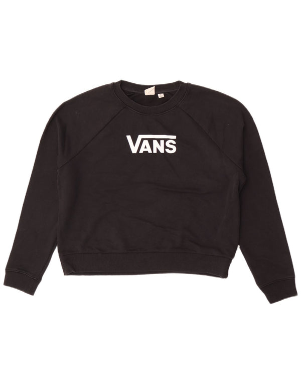Vans Womens Graphic Sweatshirt Jumper UK 14 Medium Black Cotton