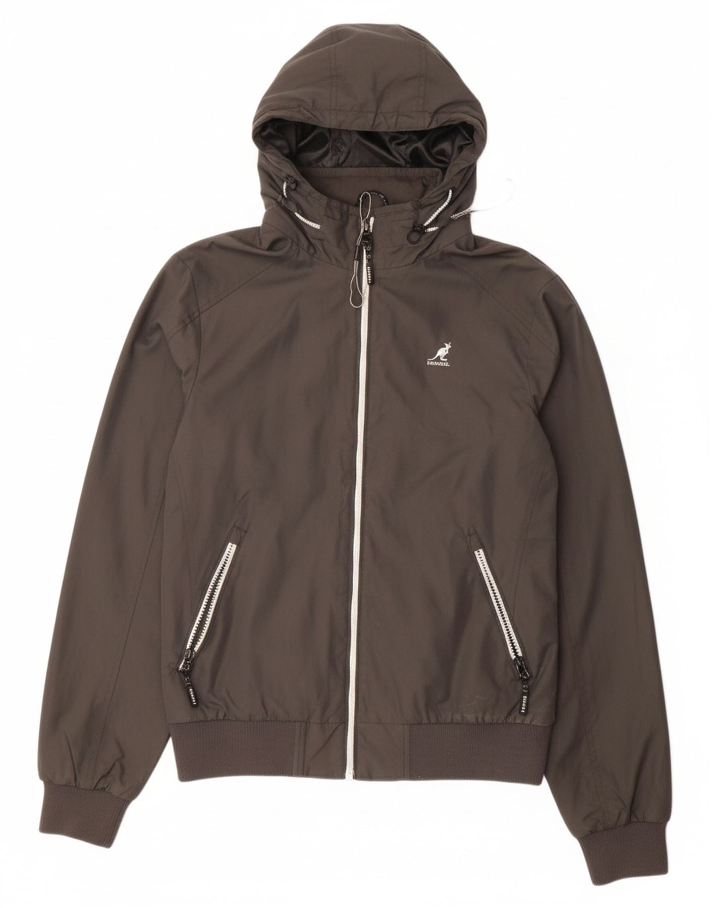 Veste de pluie à capuche pour homme KANGOL, taille UK 36, gris, polyester