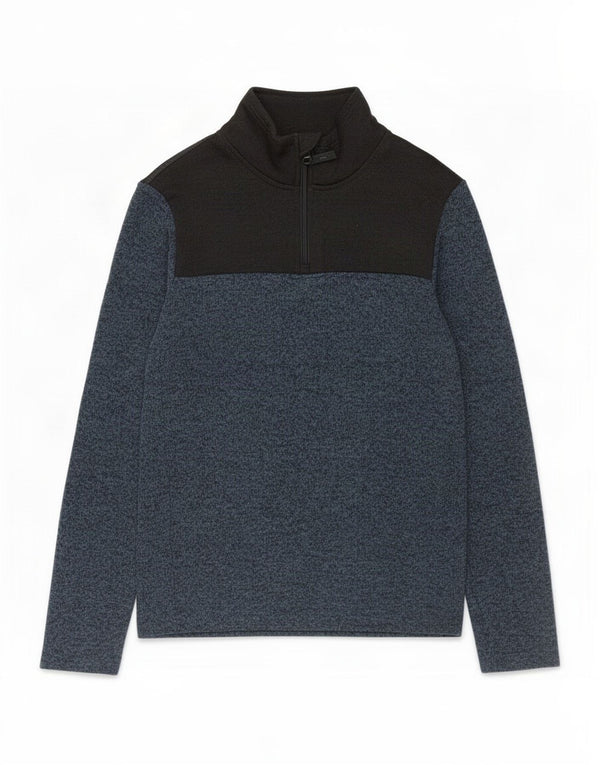 Mountain Warehouse Mens Zip Neck Sweatshirt Jumper XS Navy Blue Colourblock
