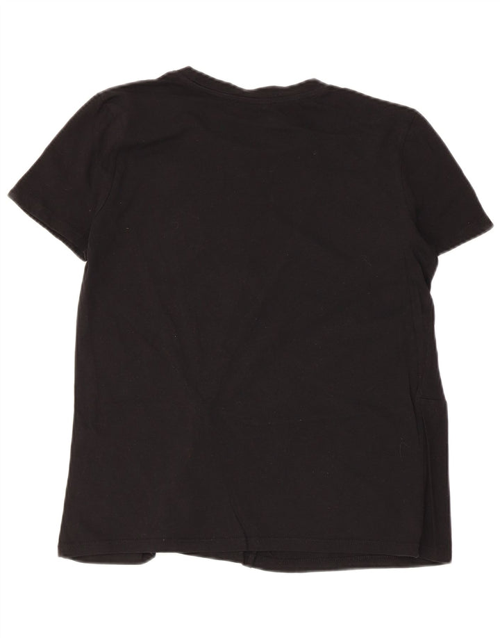Zara Womens Blouse Top UK 10 Small Black Cotton