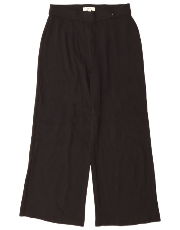 Marks & Spencer Womens Wide Leg Casual Trousers UK 12 Medium W30 L29 Black