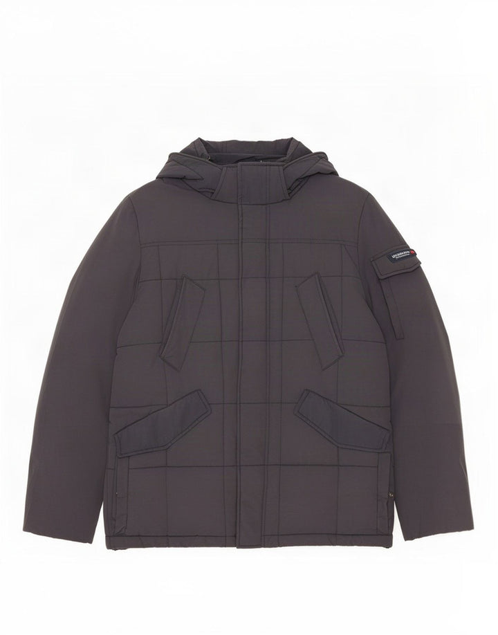 Woolrich Mens Hooded Padded Jacket UK 40 Large Navy Blue Nylon