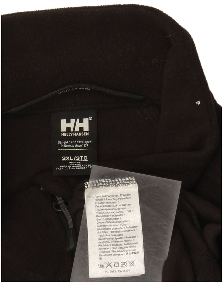 Helly Hansen Mens Zip Neck Fleece Jumper 3XL Black Polyester