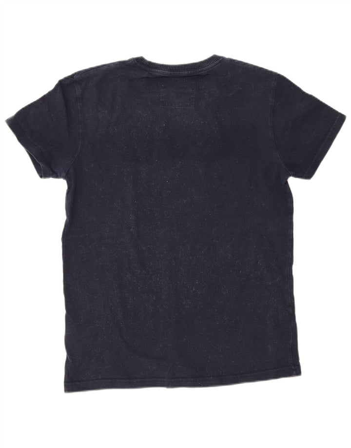 Superdry Mens Graphic T-Shirt Top Medium Navy Blue Cotton
