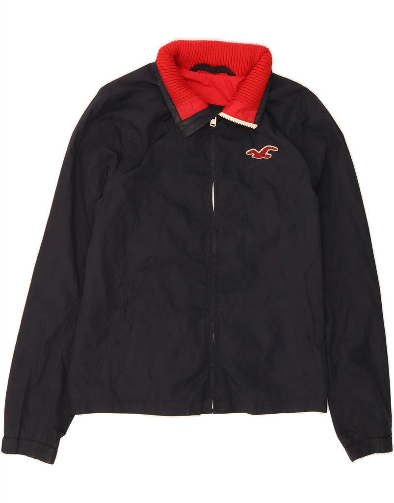 HOLLISTER Mens Bomber Jacket UK 38 Medium Navy Blue Polyester Vintage Hollister and Second-Hand Hollister from Messina Hembry 