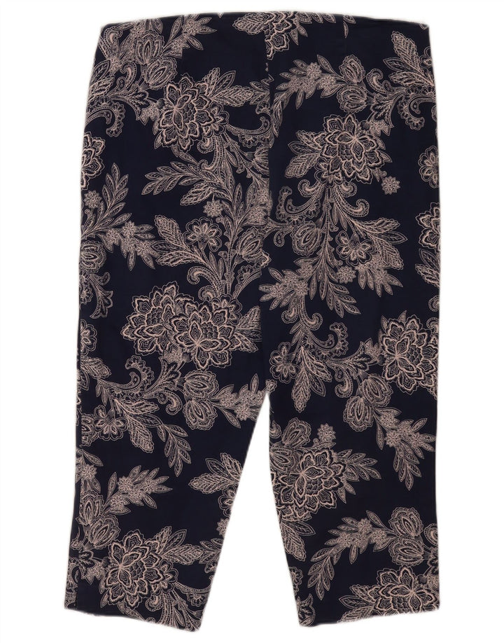 Marks & Spencer Womens Abstract Pattern Capri Trousers UK 16 Large W34 L19