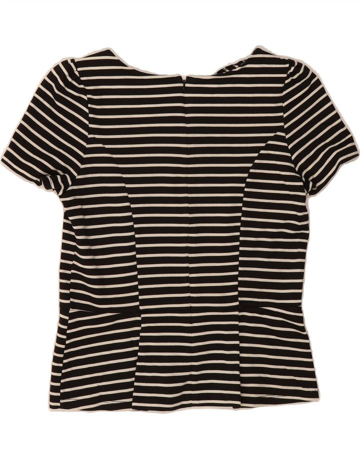 OASIS Womens Blouse Top UK 14 Medium  Navy Blue Striped Polyester Vintage Oasis and Second-Hand Oasis from Messina Hembry 