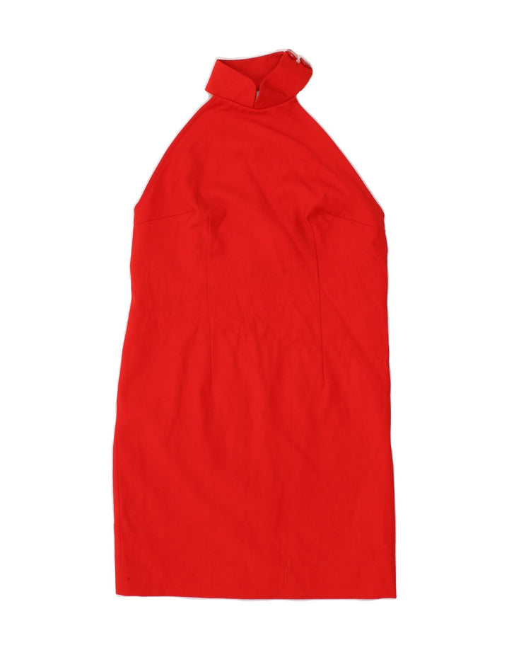 VINTAGE Womens Halter Dress UK 12 Medium  Red Vintage Vintage and Second-Hand Vintage from Messina Hembry 