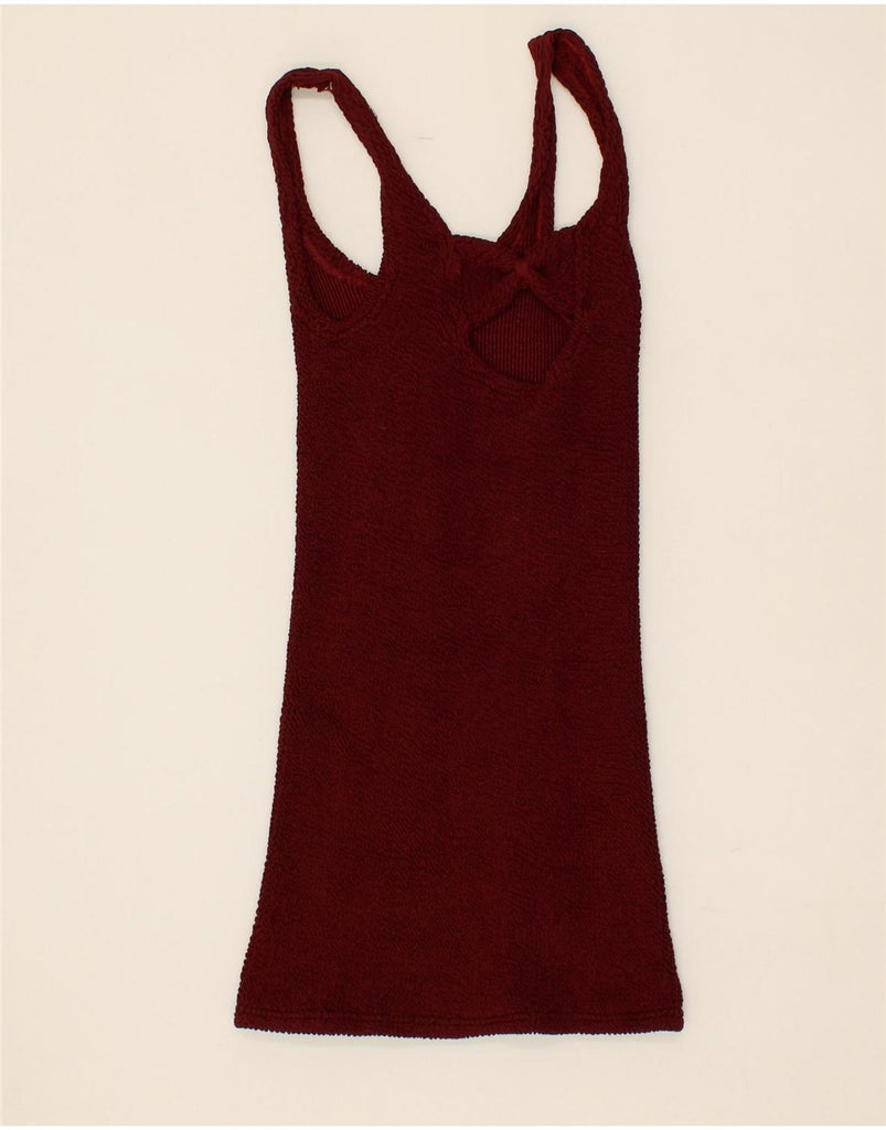 VINTAGE Womens Cami Top UK 4 XS Burgundy | Vintage Vintage | Thrift | Second-Hand Vintage | Used Clothing | Messina Hembry 