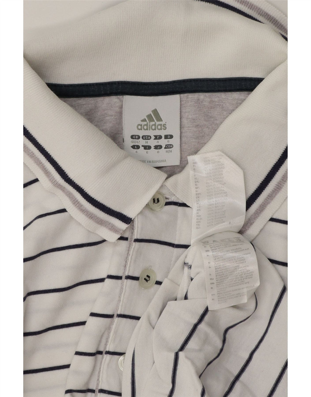 Adidas Mens Polo Shirt UK 40/42 Medium White Cotton