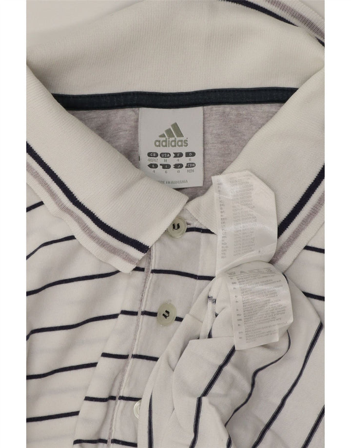 Adidas Mens Polo Shirt UK 40/42 Medium White Cotton