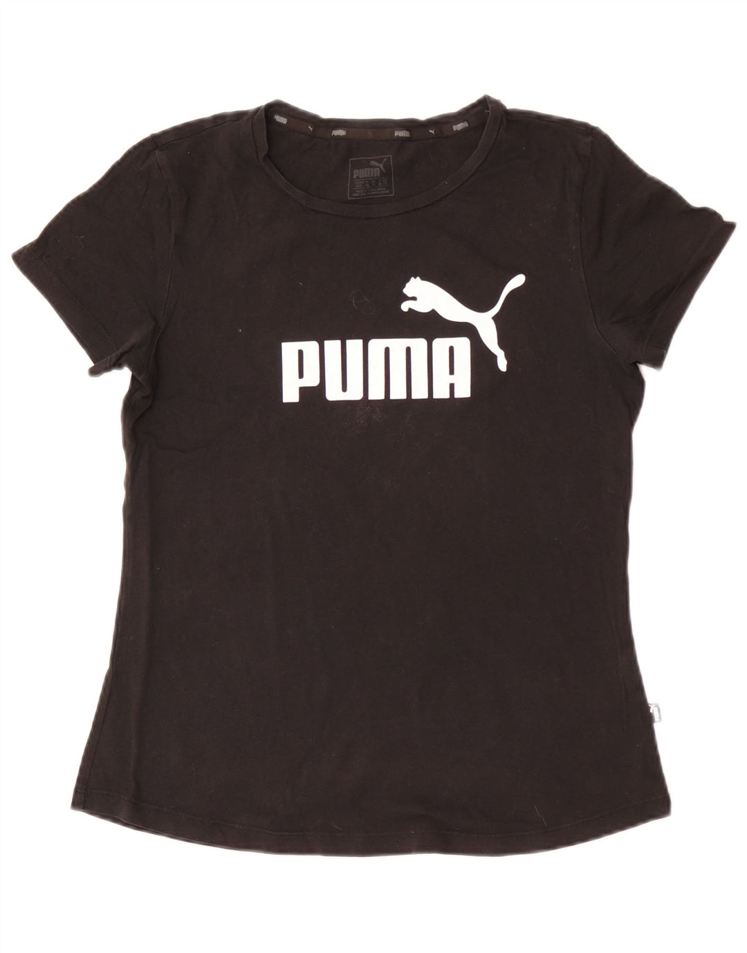 Puma Womens Graphic T-Shirt Top UK 12 Medium Black