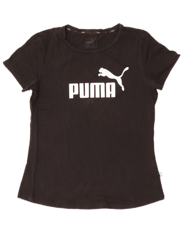 Puma Womens Graphic T-Shirt Top UK 12 Medium Black