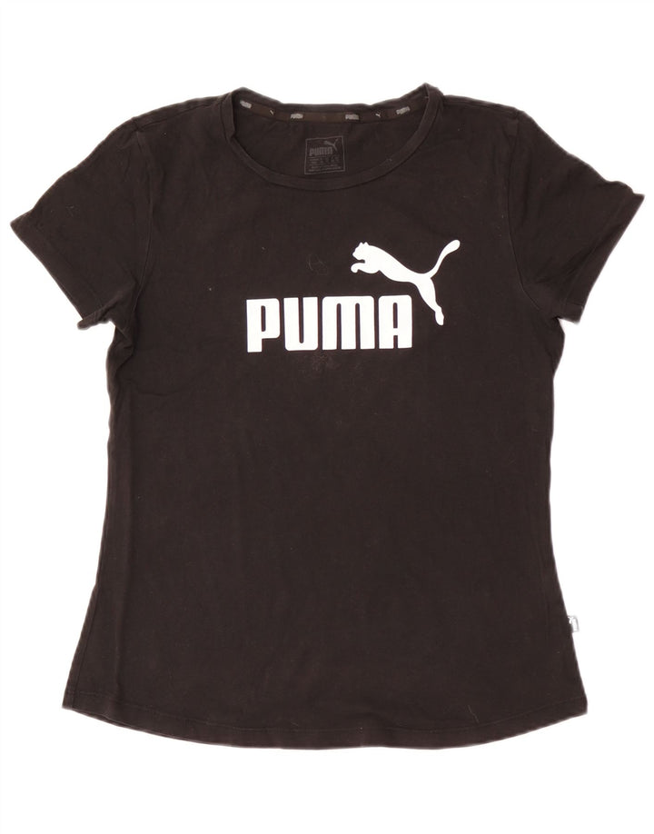 Puma Womens Graphic T-Shirt Top UK 12 Medium Black