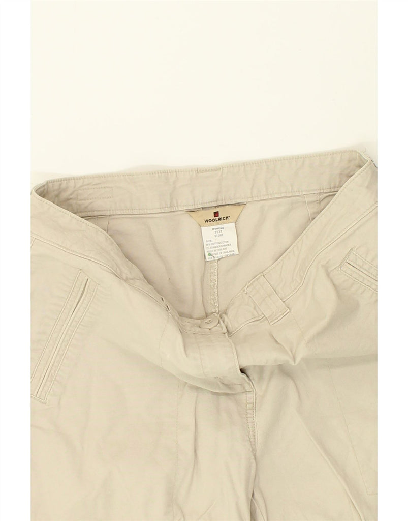 WOOLRICH Womens Chino Shorts US 8 Medium W30  Beige Cotton | Vintage Woolrich | Thrift | Second-Hand Woolrich | Used Clothing | Messina Hembry 