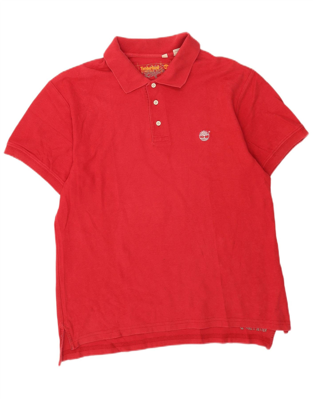 Timberland Mens Polo Shirt Large Red Cotton