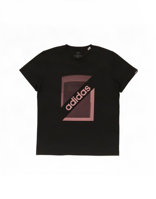 Adidas Womens Graphic T-Shirt Top UK 16/18 Large Black Cotton