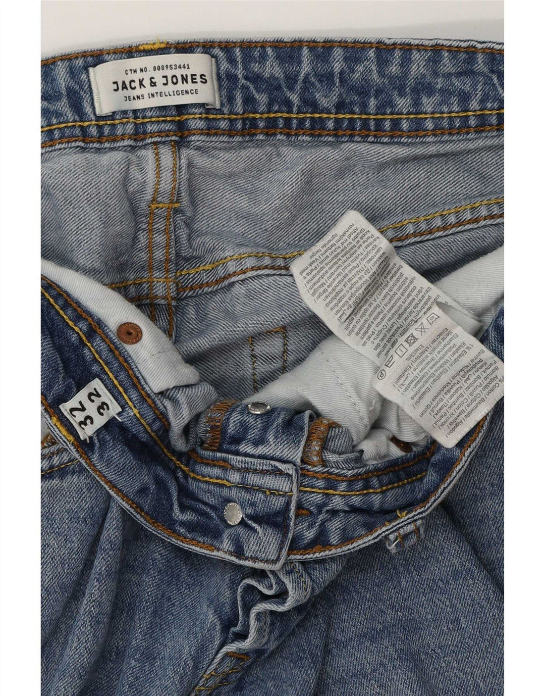 Jack & Jones Mens Tim Slim Jeans W32 L32 Blue Cotton