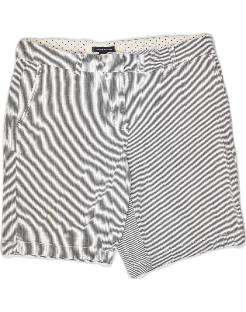 TOMMY HILFIGER Womens Chino Shorts US 8 Medium W32  Grey Pinstripe Cotton | Vintage Tommy Hilfiger | Thrift | Second-Hand Tommy Hilfiger | Used Clothing | Messina Hembry 