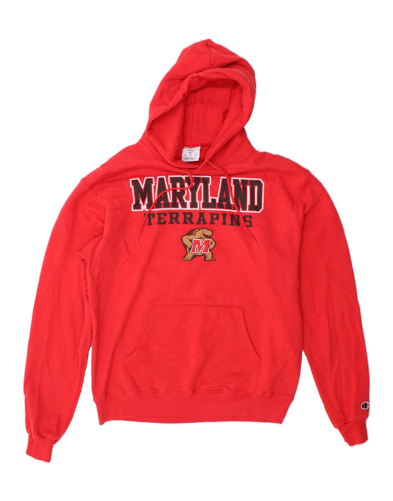 CHAMPION Mens Maryland Terrapins Graphic Hoodie Jumper Medium Red Vintage Champion and Second-Hand Champion from Messina Hembry 
