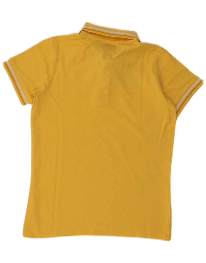 Kappa Womens Polo Shirt UK 14 Large Yellow Striped
