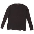 Massimo Dutti Womens Crew Neck Jumper Sweater UK 14 Medium Black Cotton