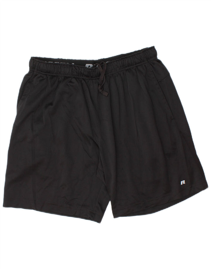 RUSSELL ATHLETIC Mens Dri-Power Sport Shorts Large  Black Polyester