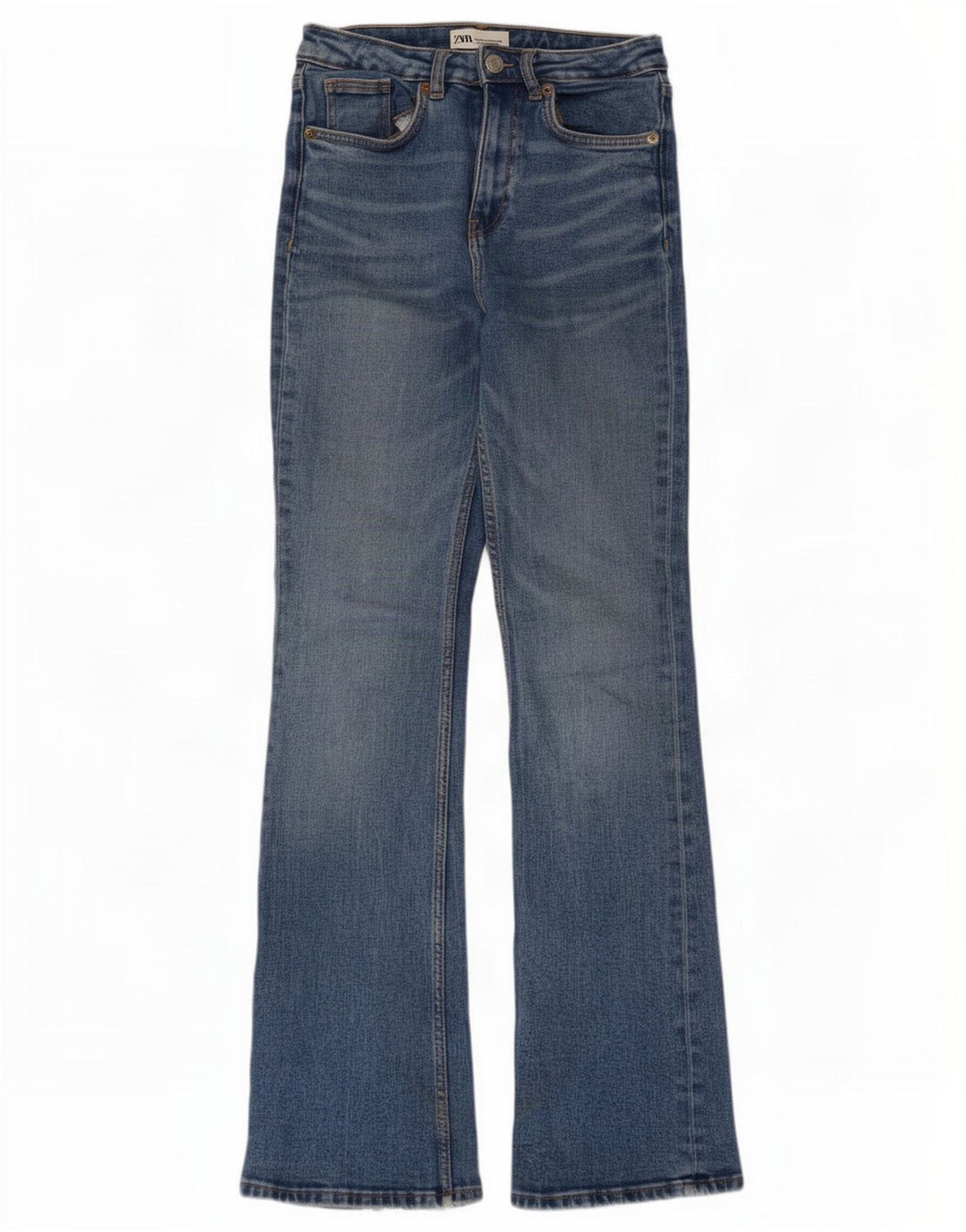 Zara Womens Flared Jeans EU 36 XS W26 L31 Blue