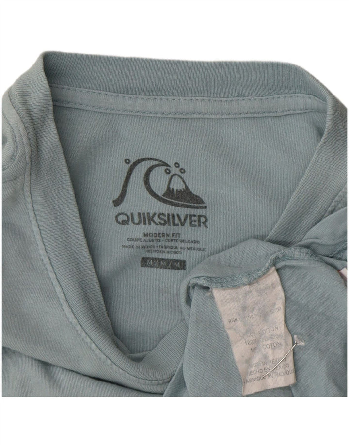 Quiksilver Mens Modern Fit Graphic T-Shirt Top Medium Blue Cotton