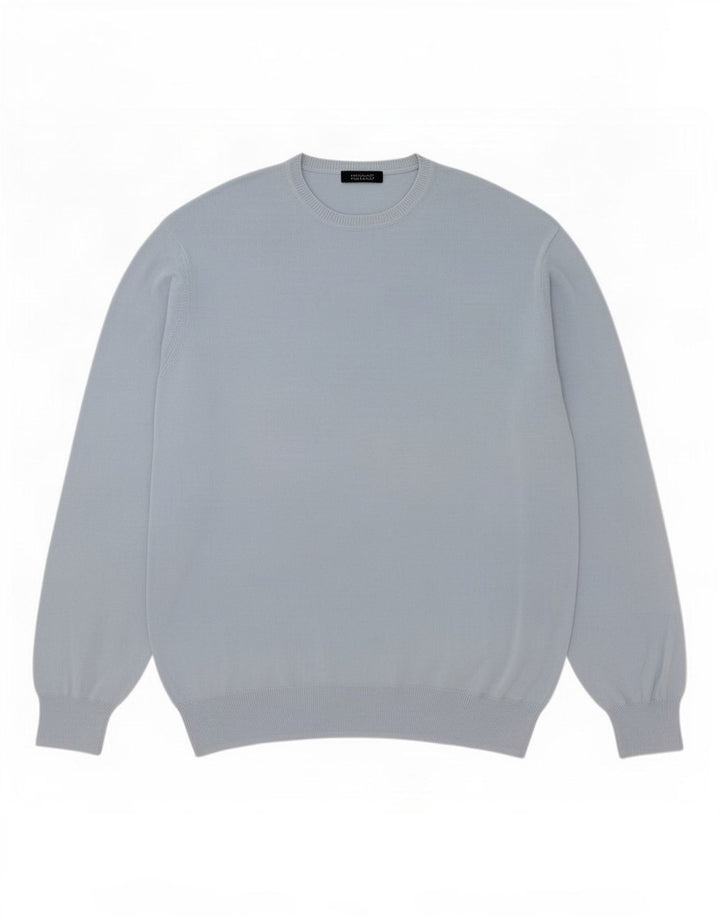 Zara Mens Crew Neck Jumper Sweater XL Blue