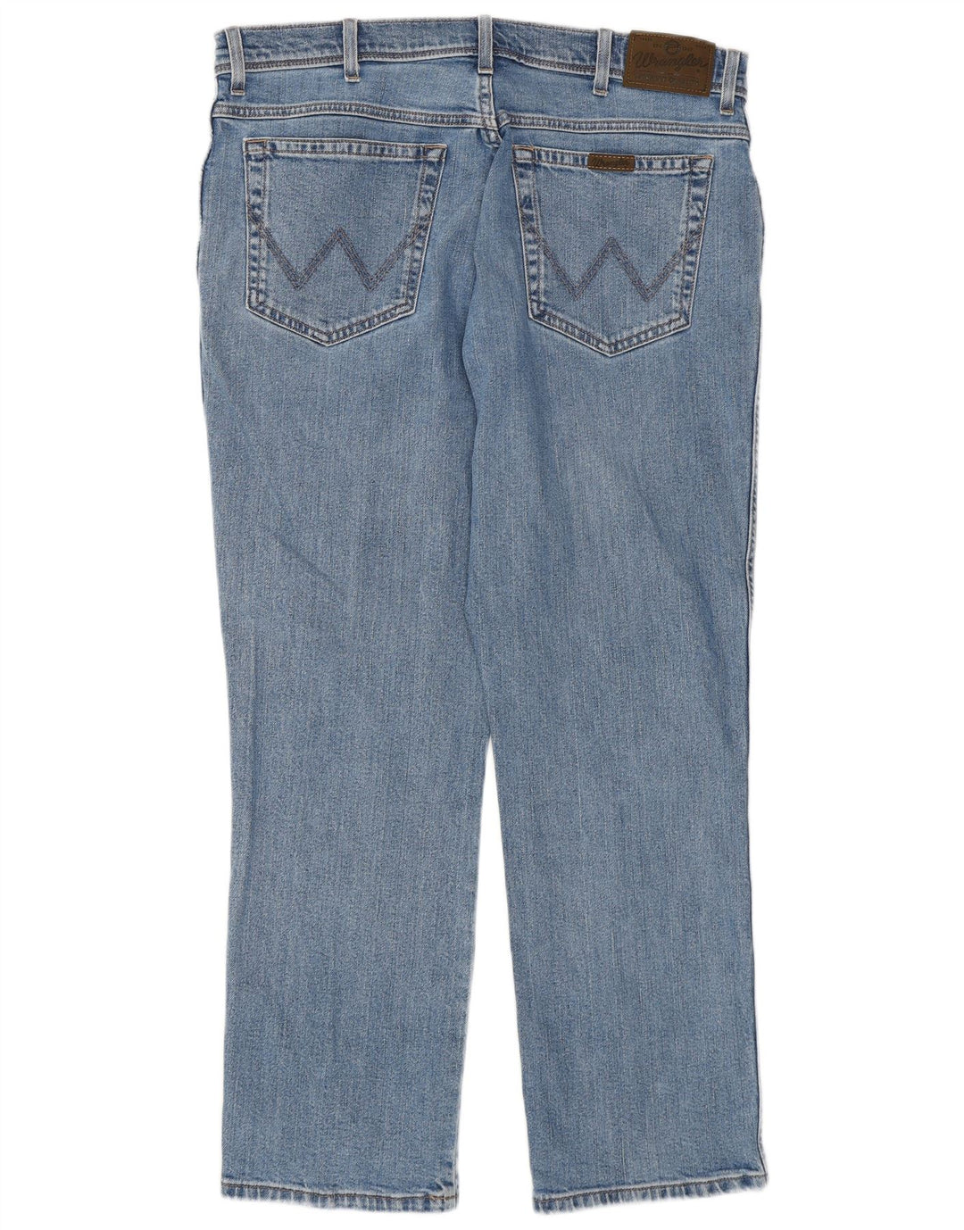 Wrangler Mens Regular Fit Straight Jeans W36 L30 Blue Cotton