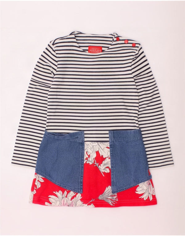Joules Girls Graphic Basic Dress 2-3 Years Multicoloured Striped