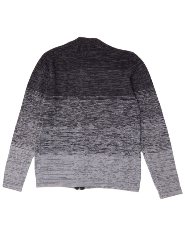 Jack & Jones Mens Cardigan Sweater Small Navy Blue Flecked Cotton
