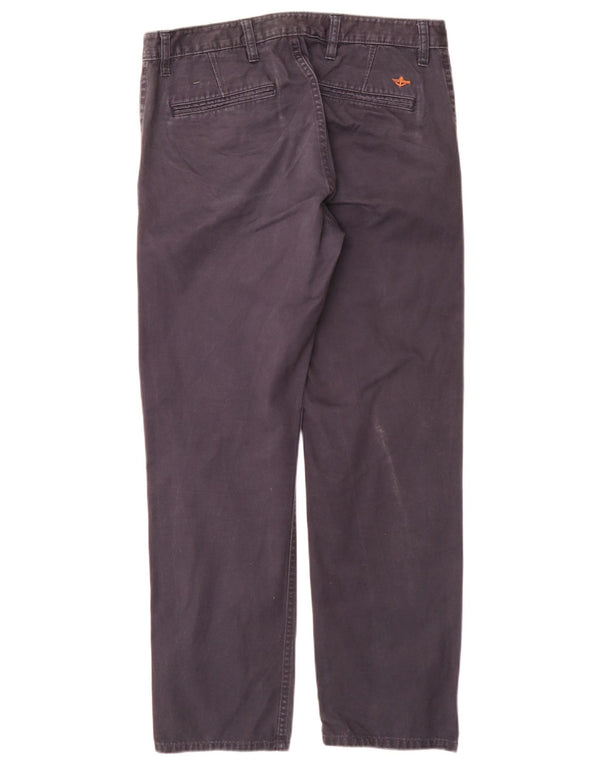 Dockers Mens Straight Chino Trousers W32 L30 Navy Blue Cotton