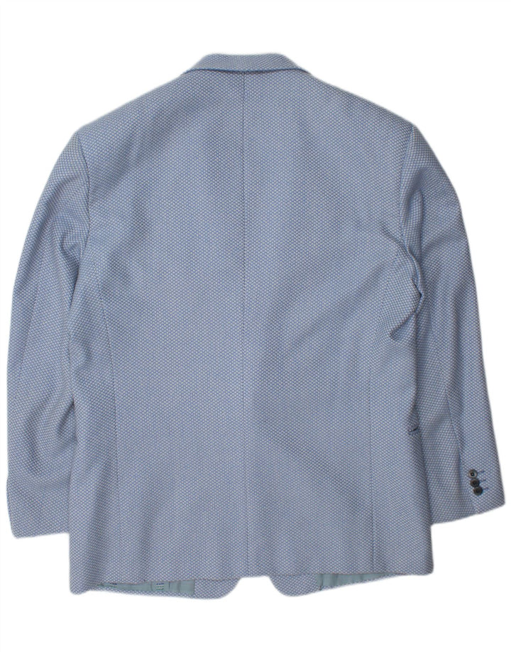 Pal Zileri Mens 2 Button Blazer Jacket IT 54 2XL Blue Geometric Wool