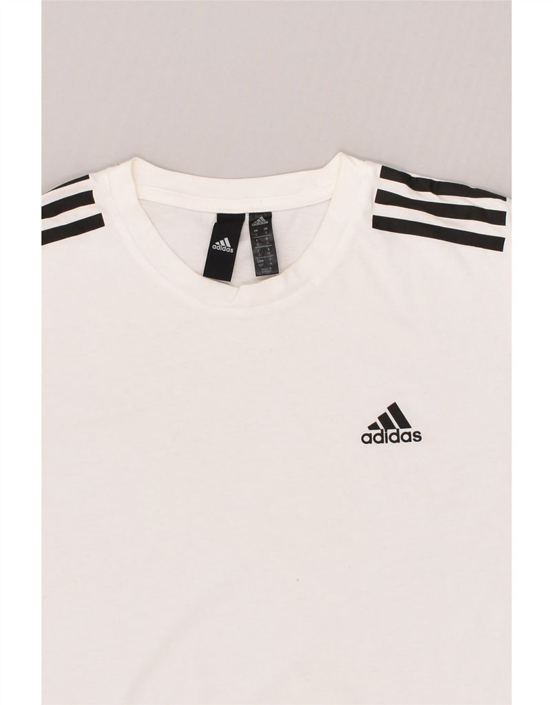 ADIDAS Mens T-Shirt Top Small White Cotton | Vintage Adidas | Thrift | Second-Hand Adidas | Used Clothing | Messina Hembry 