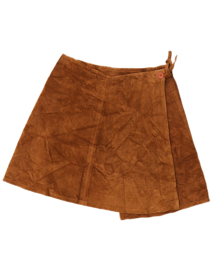 Vintage Womens Suede Wrap Skirt IT 46 Large W32  Brown