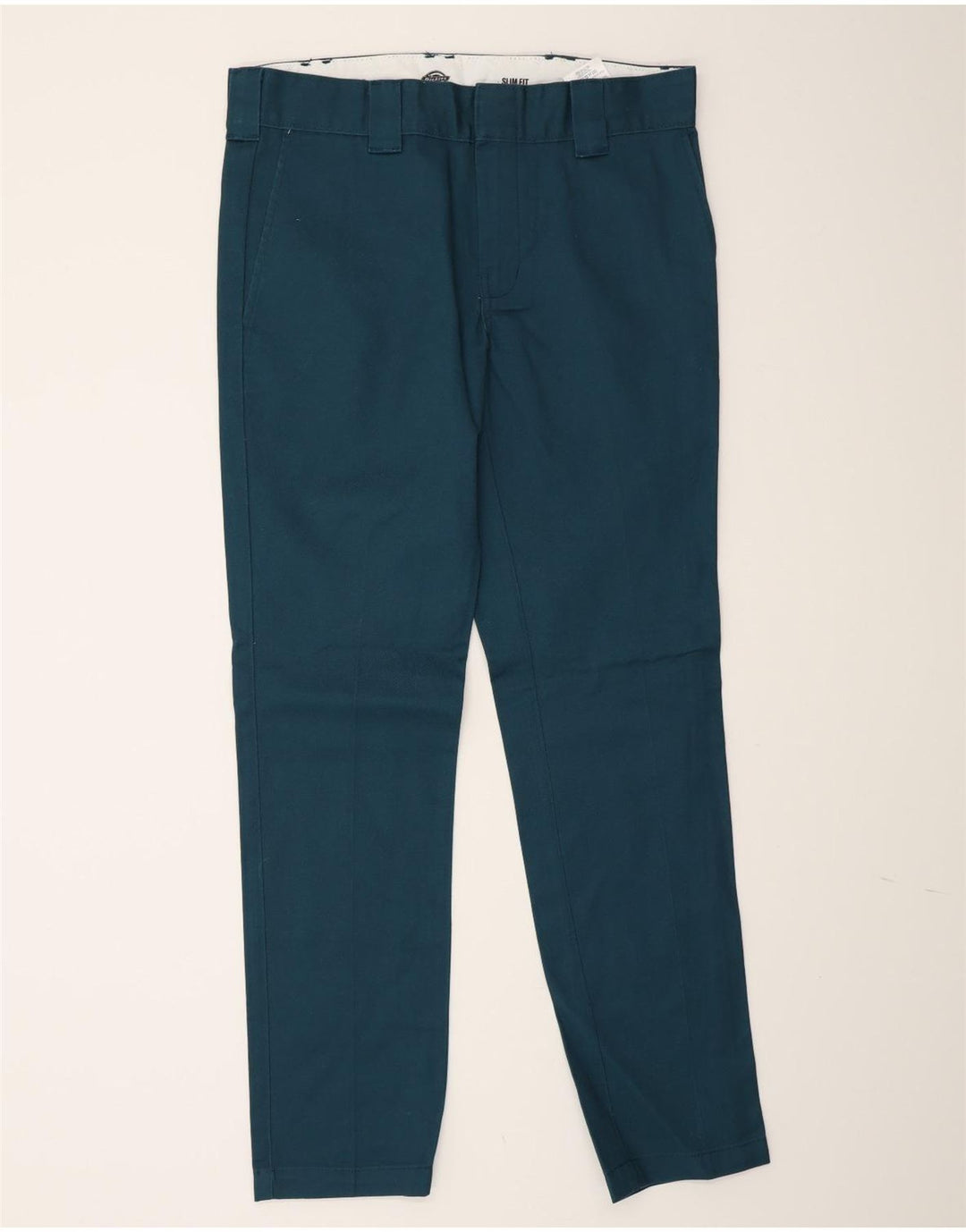 Dickies Mens Slim Fit Chino Trousers W32 L32 Blue Polyester