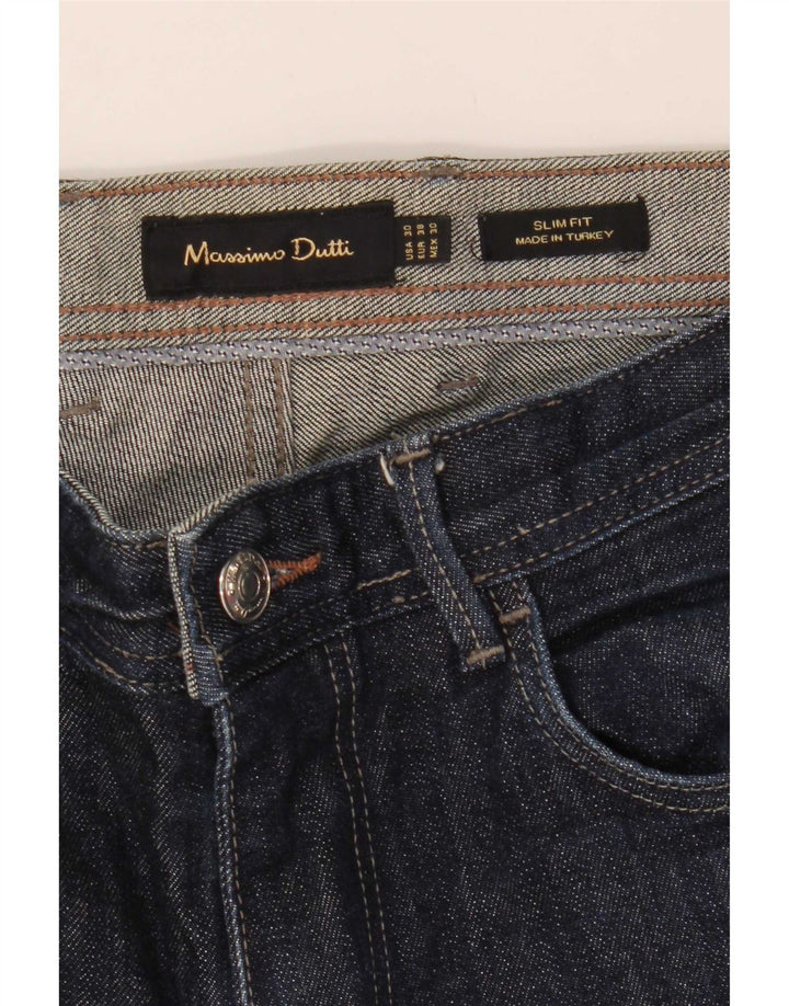 Massimo Dutti Mens Slim Jeans EU 38 Small W30 L32 Navy Blue Cotton