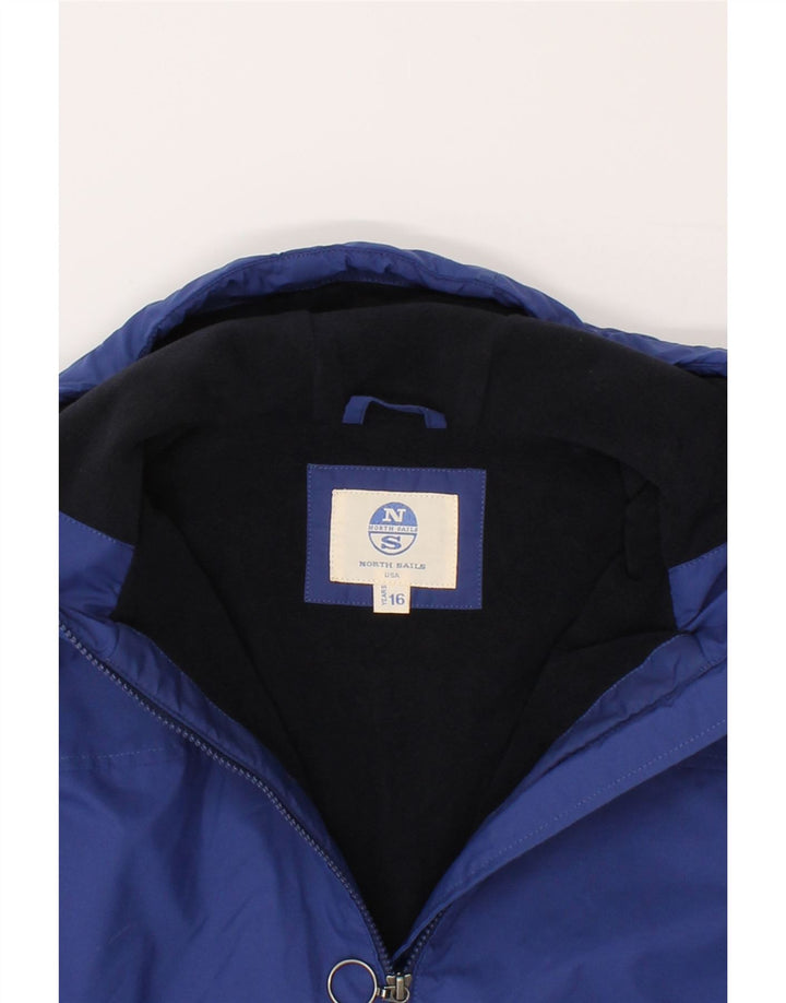 NORTH SAILS Boys Hooded Bomber Jacket 15-16 Years Navy Blue Polyamide Vintage North Sails and Second-Hand North Sails from Messina Hembry 