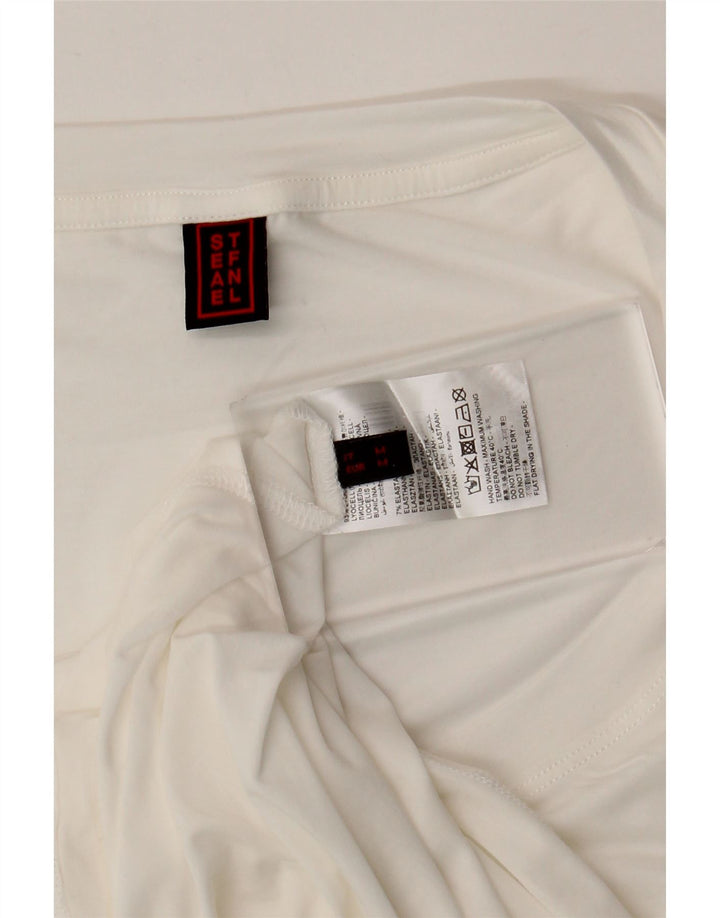 Stefanel Womens Vest Top UK 14 Medium White Lyocell