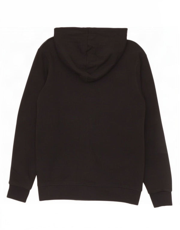Diadora Boys Zip Hoodie Sweater 9-10 Years Large Black Cotton
