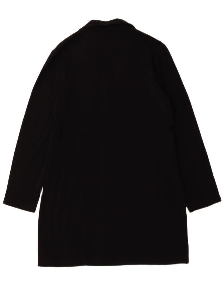 Vintage Womens Overcoat EU 40 Medium Black Polyester