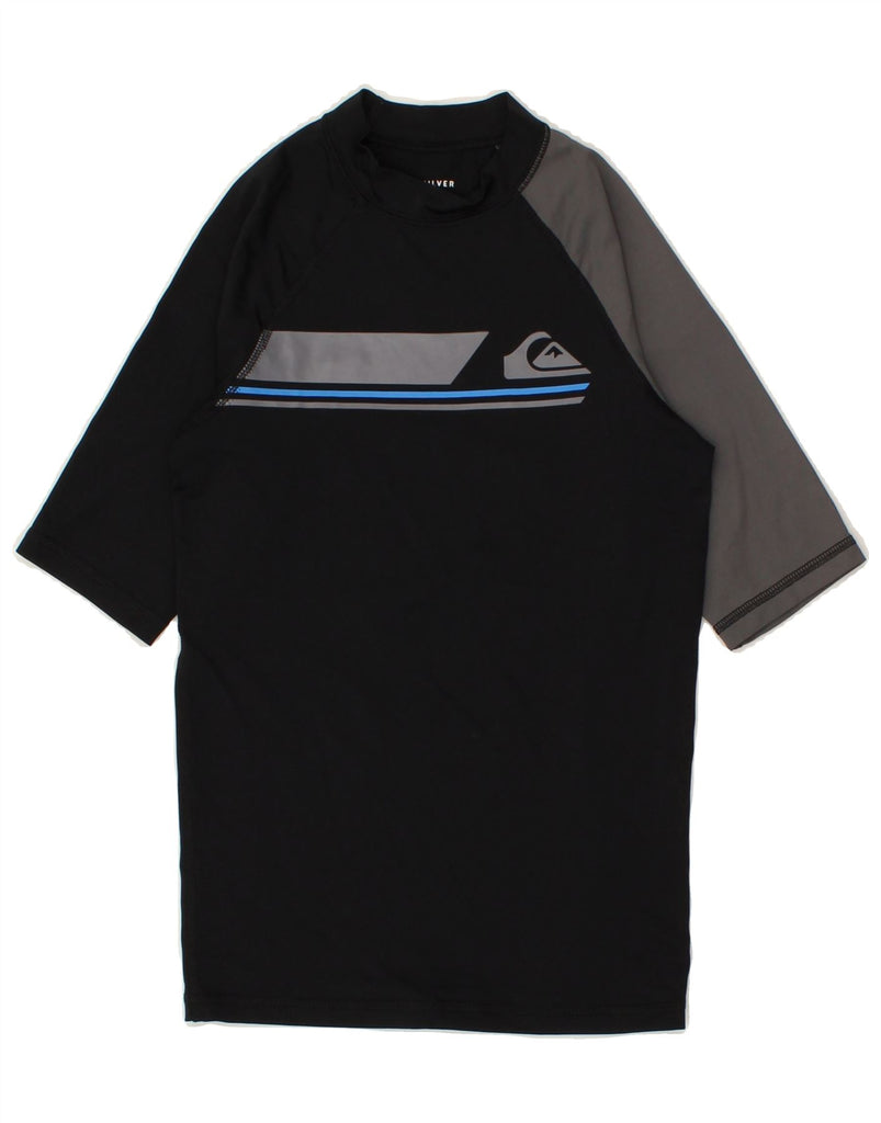 QUIKSILVER Boys Graphic T-Shirt Top 13-14 Years Large Black Colourblock | Vintage Quiksilver | Thrift | Second-Hand Quiksilver | Used Clothing | Messina Hembry 