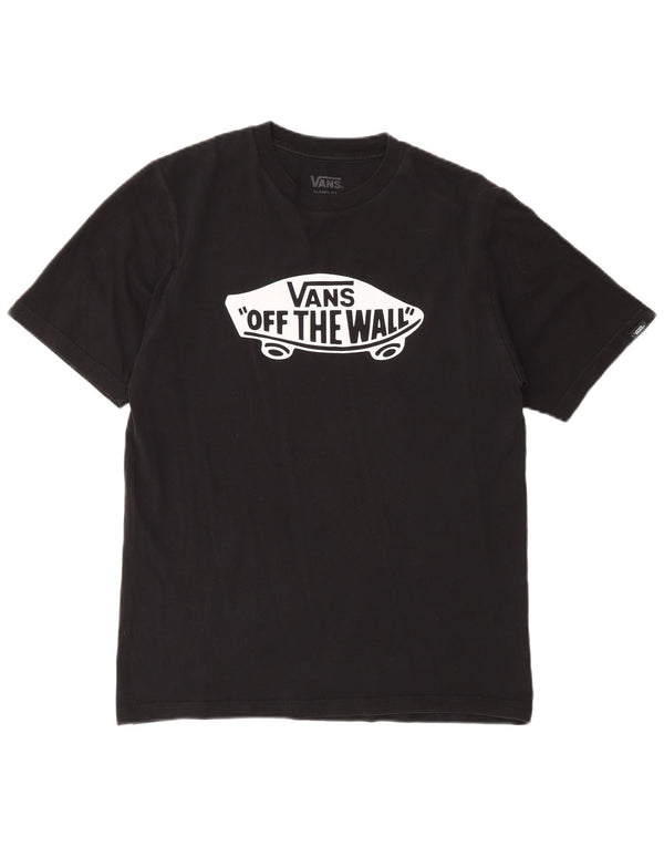 Vans Boys Classic Fit Graphic T-Shirt Top 12-13 Years Large Black Cotton