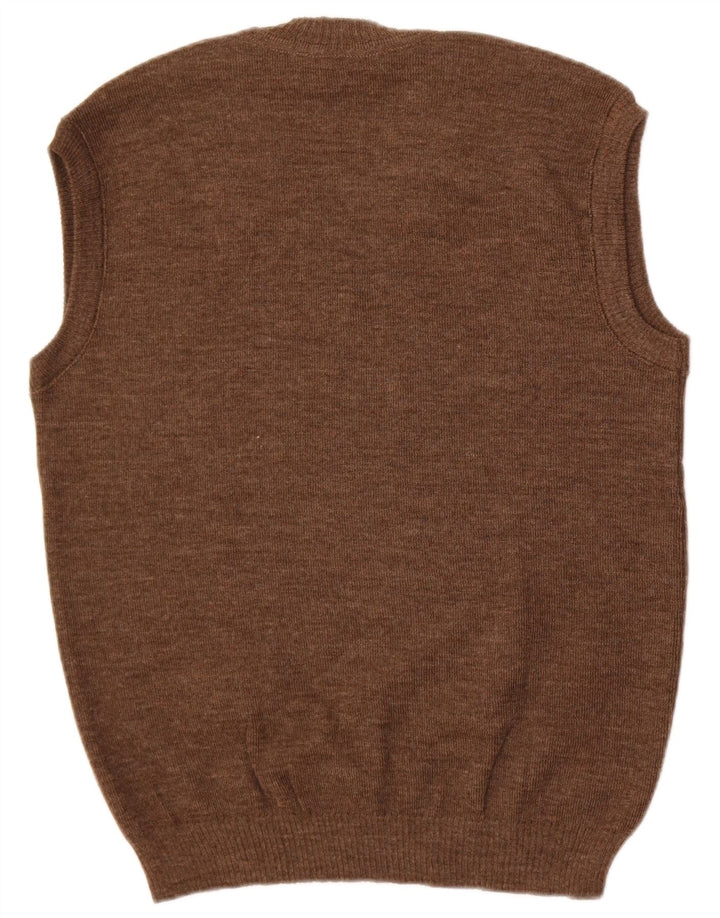 Strickmoden Mens Vest Tank Top EU 54 XL Brown Wool