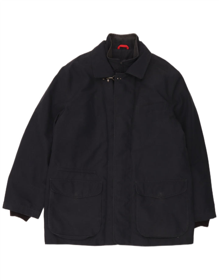 Fay Mens Windbreaker Coat UK 42 XL Navy Blue Polyester
