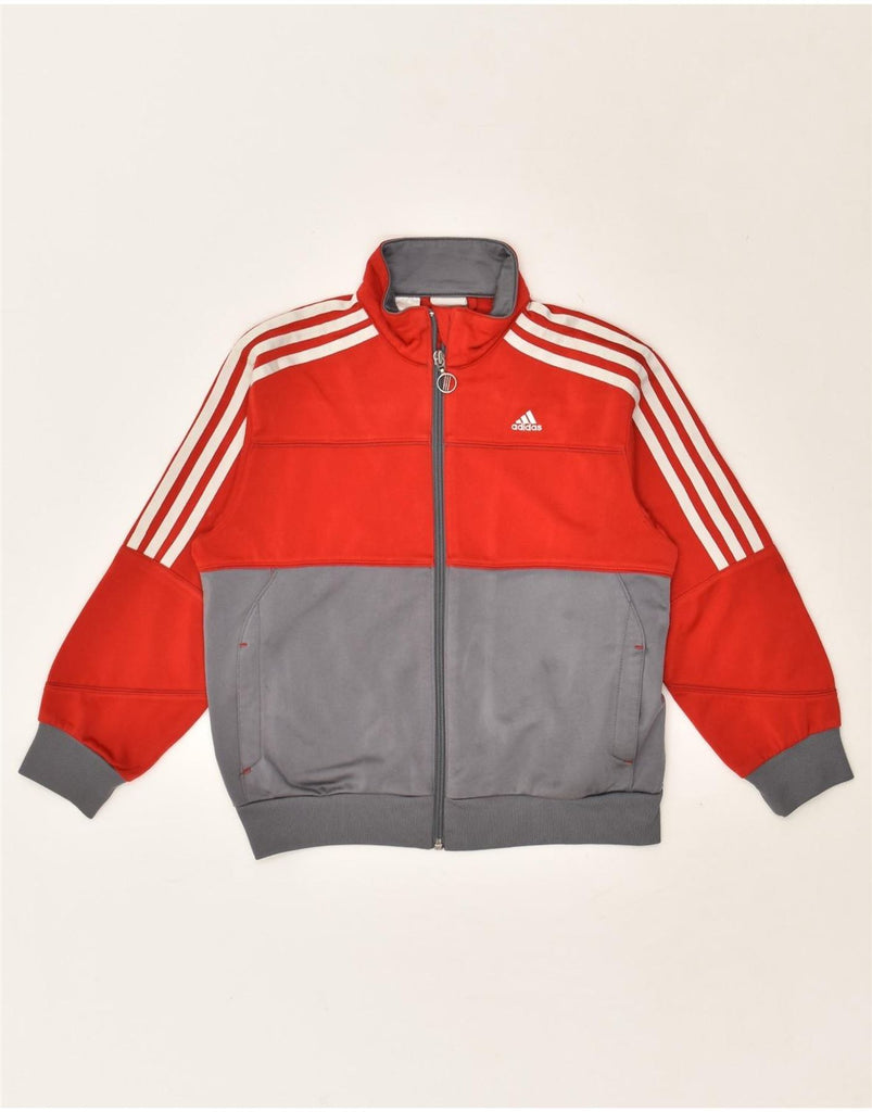 ADIDAS Boys Tracksuit Top Jacket 7-8 Years Small Red Colourblock Polyester | Vintage Adidas | Thrift | Second-Hand Adidas | Used Clothing | Messina Hembry 